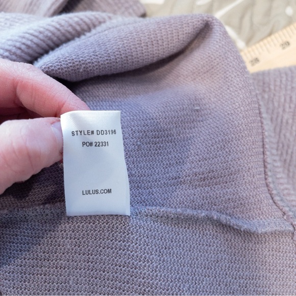 Lulus Alaina Lavender Mauve Turtleneck Ribbed Sweater Mini Dress Extra Small - Picture 8 of 10
